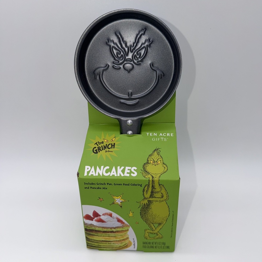 NEW Dr Seuss The Grinch Pancake Pan Mix Gift Set Ten Acre Gifts Christmas New